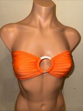 NWT Lisa Curran bandeau bikini top bra size XL melon